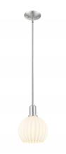 Innovations Lighting 716-1S-SN-G1217-8WV - White Venetian - 1 Light - 8 inch - Brushed Satin Nickel - Stem hung - Mini Pendant
