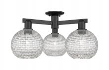 Innovations Lighting 716-3F-BK-G122C-8CL - Athens - 3 Light - 26 inch - Matte Black - Semi-Flush Mount