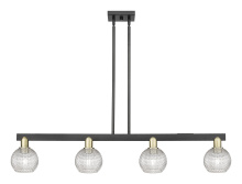 Innovations Lighting 716-4I-BAB-G122C-6CL - Athens - 4 Light - 49 inch - Black Antique Brass - Stem hung - Island Light