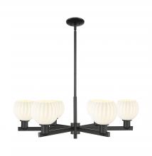 Innovations Lighting 716-6CR-BK-G1217-6WV - White Venetian - 6 Light - 36 inch - Matte Black - Stem hung - Chandelier