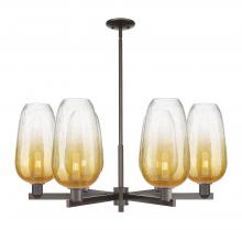 Innovations Lighting 716-6CR-OB-G484-7AM - Brookhaven Flute - 6 Light - 24 inch - Oil Rubbed Bronze - Chandelier