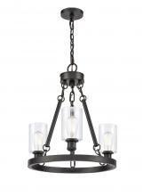 Innovations Lighting 820-BK-G802 - Clymer - 3 Light - 20 inch - Matte Black - Chain Hung - Mini Chandelier