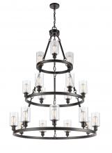 Innovations Lighting 82034-BK-G802-LED - Clymer - 18 Light - 40 inch - Matte Black - Chain Hung - Chandelier