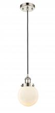 Innovations Lighting 916-1P-PN-G201-6 - Beacon - 1 Light - 6 inch - Polished Nickel - Cord hung - Mini Pendant