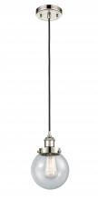 Innovations Lighting 916-1P-PN-G204-6 - Beacon - 1 Light - 6 inch - Polished Nickel - Cord hung - Mini Pendant