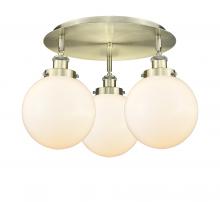  916-3C-AB-G201-8 - Beacon - 3 Light - 20 inch - Antique Brass - Flush Mount