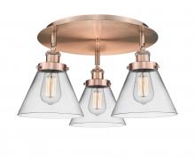 Innovations Lighting 916-3C-AC-G42 - Cone - 3 Light - 20 inch - Antique Copper - Flush Mount