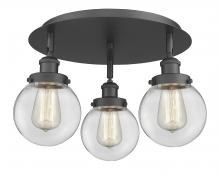 Innovations Lighting 916-3C-BK-G202-6 - Beacon - 3 Light - 18 inch - Matte Black - Flush Mount