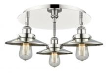 Innovations Lighting 916-3C-PN-M1-PN - Edison - 3 Light - 20 inch - Polished Nickel - Semi-Flush Mount