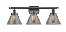 Innovations Lighting 916-3W-BK-G43-LED - Cone - 3 Light - 28 inch - Matte Black - Bath Vanity Light