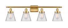 Innovations Lighting 916-4W-SG-G62 - Cone - 4 Light - 36 inch - Satin Gold - Bath Vanity Light