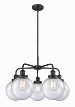 Innovations Lighting 916-5CR-BK-G204-8 - Beacon - 5 Light - 27 inch - Matte Black - Chandelier