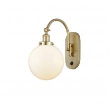 Innovations Lighting 918-1W-SG-G201-8 - Beacon - 1 Light - 8 inch - Satin Gold - Sconce