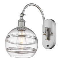 Innovations Lighting 918-1W-SN-G556-8CL - Rochester - 1 Light - 8 inch - Brushed Satin Nickel - Adjustable - Sconce