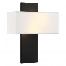 Matteo Lighting S13902MB - 2 LT 11"W "STAFFORD" MATTE BLACK WALL SCONCE / FABRIC SHADE E12 10W LED