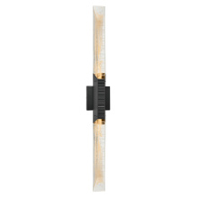 CWI Lighting 1723W36-2-101-A - Petra Integrated LED 36in Sand Black Indoor-Outdoor Wall Light with Handcrafted Glass