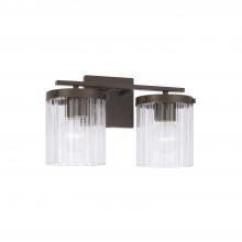 Capital 156221OR-555 - 2-Light Vanity in Oil Rubbed Bronze with Clear Beveled Fluted Glass