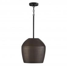 Capital 354212UR - 1-Light Handcrafted Terracotta Pendant in Umber and Matte Black