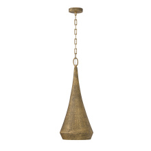 Capital 359811ARG - 12" W x 27.5" H 1-Light Unique Elongated Drop Pendant in Artisan Gold with Hand-painted Text