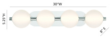 Eurofase 47194-021 - PALMAS-VAN-4LT-PN-WH