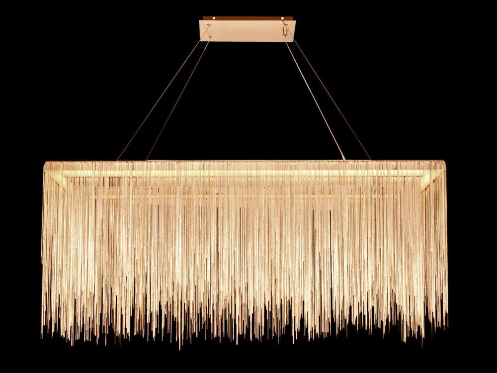 Fountain Ave. 48"  Rectangle Chandelier in Gold
