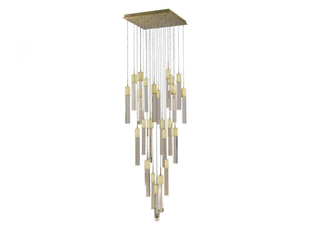 The Original Glacier Snow Avenue Collection Brushed Brass 41 Light Pendant Fixture