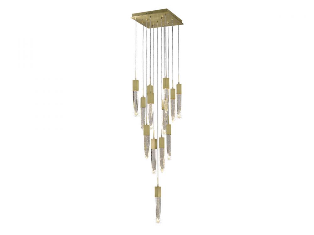 The Original Aspen Collection Dark Bronze 13 Light Pendant Fixture with Clear Crystal