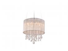 Avenue Lighting HF1501-SLV - Beverly Dr. Collection Round Silver Silk String Shade and Crystal Dual Mount