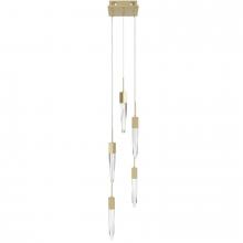 Avenue Lighting HF1900-5-AP-BB-C - Aspen  5 Light Multi  Pendant in Brushed Brass with Clear Crystal
