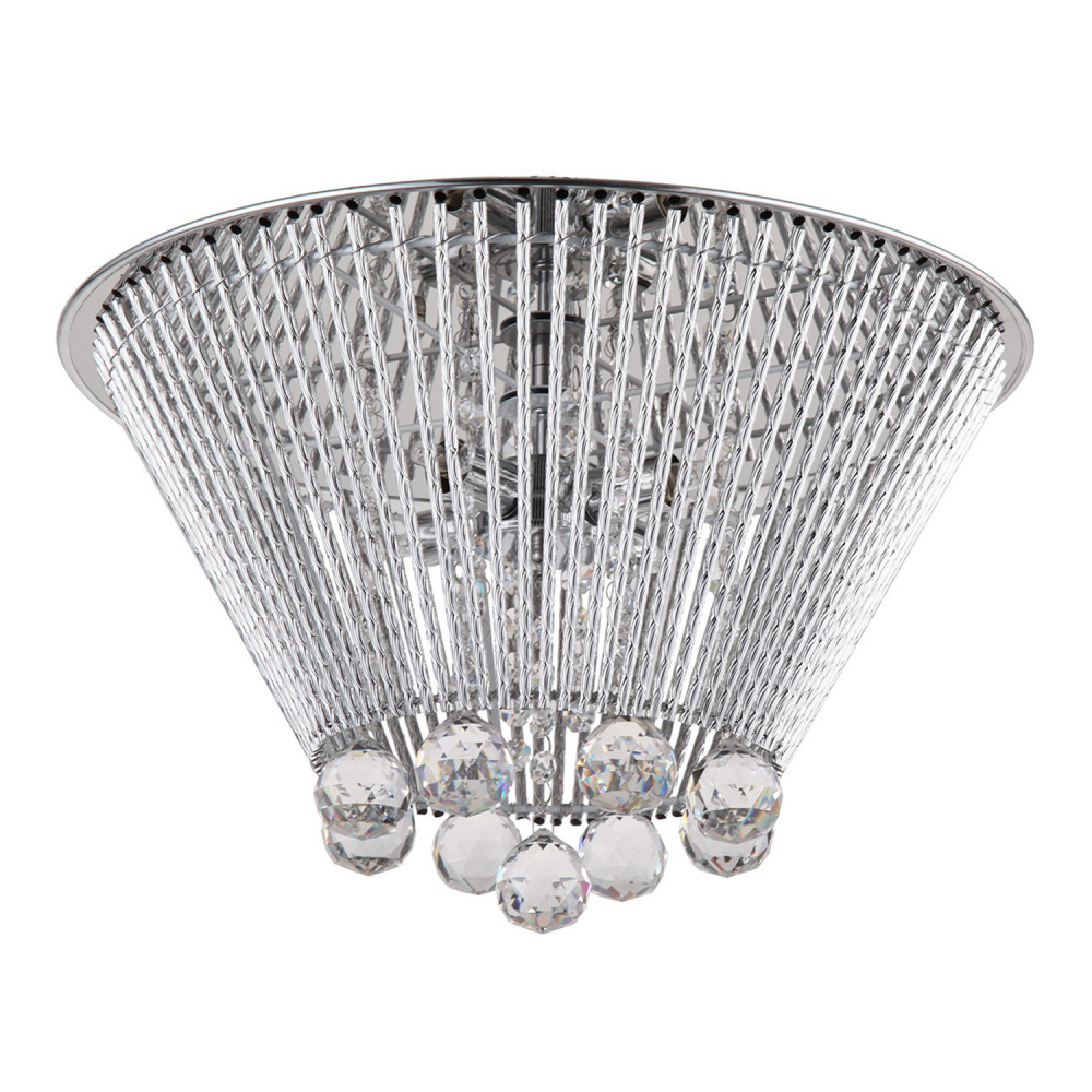 4-Light 17" Crystal Flush Mount