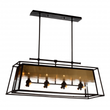 ZEEV Lighting CD10100-12-RI-GL - Occasus 40" 12-Light, Silver Leaf Glass Shade Chandelier in Black