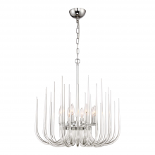 ZEEV Lighting CD10176-8-CH - Astoria 24" 8-Light, Curved Glass Chandelier in Polished Chrome