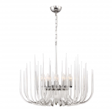 ZEEV Lighting CD10177-12-CH - Astoria 30" 12-Light, Curved Glass Chandelier in Polished Chrome