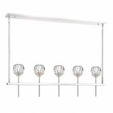 ZEEV Lighting CD10269-5-PN - 5-Light 46" Polished Nickel Linear Sputnik Crystal Chandelier