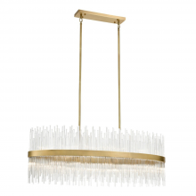 ZEEV Lighting CD10315-24-AGB - Citadel 48" 24-Light, Oval Glass Stem Chandelier in Aged Brass