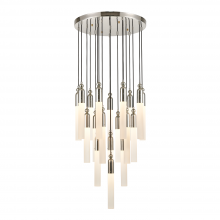 ZEEV Lighting CD10321-19-PN - 19-Light 25" Cylindrical Glass Polished Nickel Multi Pendant