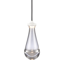 ZEEV Lighting MP10902-LED-MW - LED 3CCT 1-Light Heavy Clear Rain Drop Glass Matte White Mini-Pendant Light