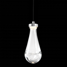 ZEEV Lighting MP10903-LED-PN - LED 3CCT 1-Light Heavy Clear Rain Drop Glass Polished Nickel Mini-Pendant Light