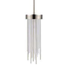 ZEEV Lighting MP40048-1-PN - 1-Light 6" Round Polished Nickel Convertible Flush Crystal Mini-Pendant Light