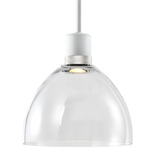 ZEEV Lighting P11702-LED-MW-K-PN-G12 - Zigrina Glass Dome LED Pendant in White and Nickel Knurled Ring
