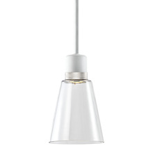 ZEEV Lighting P11702-LED-MW-K-PN-G16 - Zigrina Glass Bell LED Pendant in White and Nickel Knurled Ring