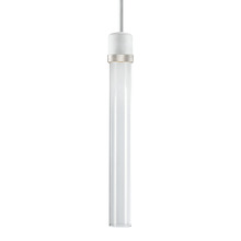ZEEV Lighting P11702-LED-MW-K-PN-G2 - Zigrina 18" Clear Glass LED Pendant in White and Nickel Knurled Ring