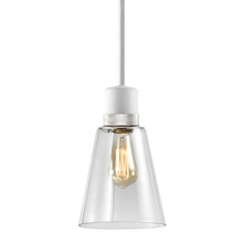 ZEEV Lighting P11706-E26-MW-K-PN-G16 - Zigrina Glass Bell E26 Pendant in White with Knurled Ring in Nickel