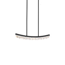 ZEEV Lighting PL11612-LED-32-SBB - LED 3CCT 32" Unique Curved Crystal Satin Brushed Black Linear Pendant Light