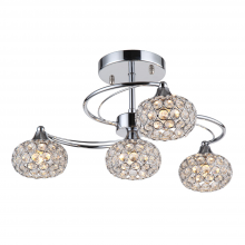 ZEEV Lighting SF50005-4-CH - 4-Light 18" Swirling Crystal Globe Semi-Flush Mount