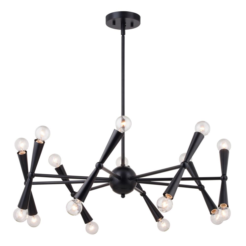 Drake 29-in. 16 Light Chandelier Matte Black