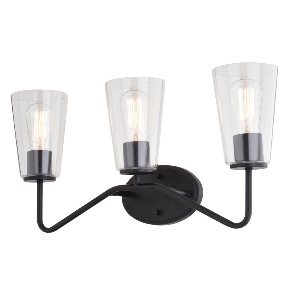 Beverly 3 Light Vanity Matte Black