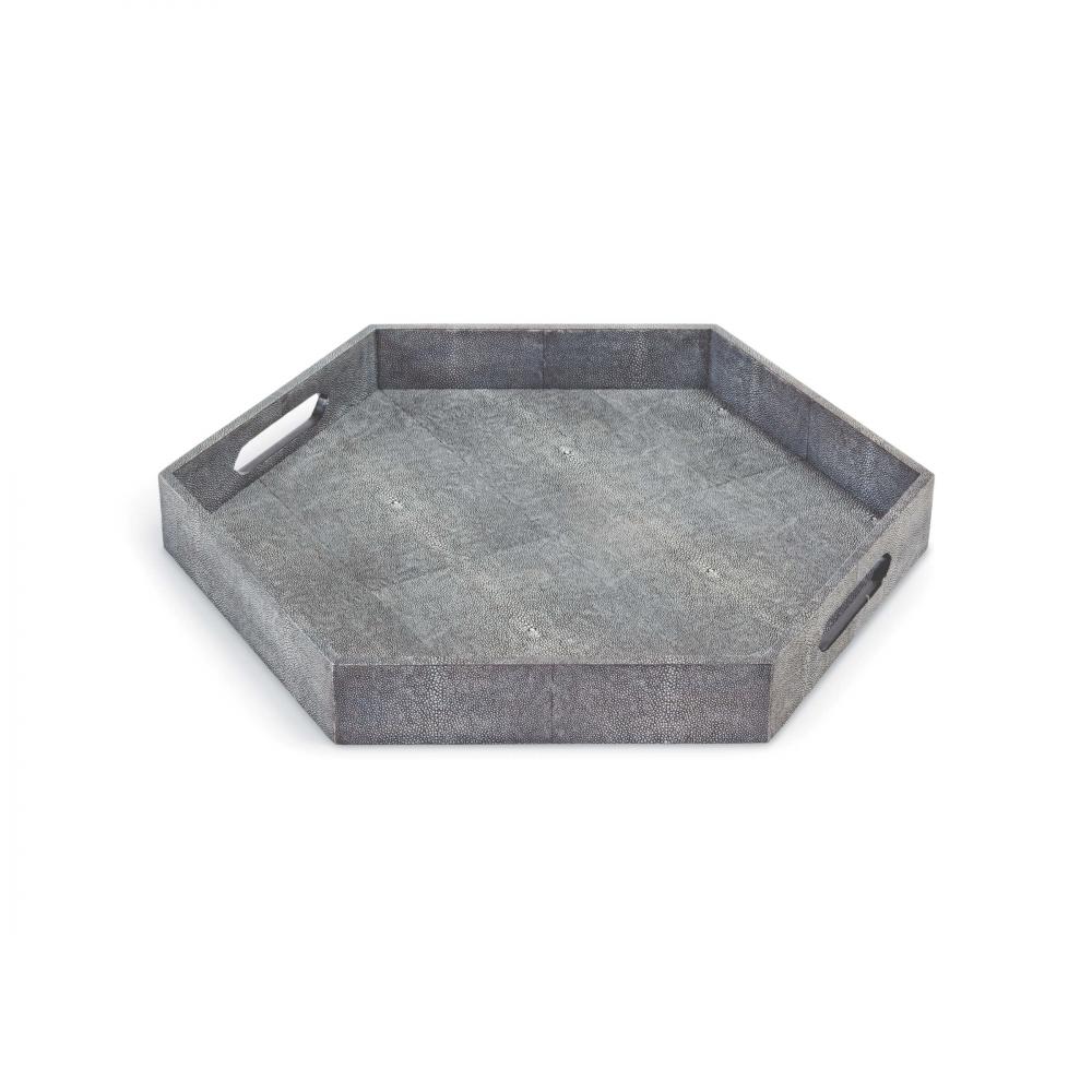 Regina Andrew Shagreen Hex Tray (Charcoal)