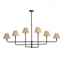 Regina Andrew 16-1454BB-RAT - Regina Andrew Polly Metal Chandelier (Blackened Brass with Rattan Shade)