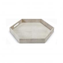 Regina Andrew 20-1145IV - Regina Andrew Shagreen Hex Tray (Ivory Grey)